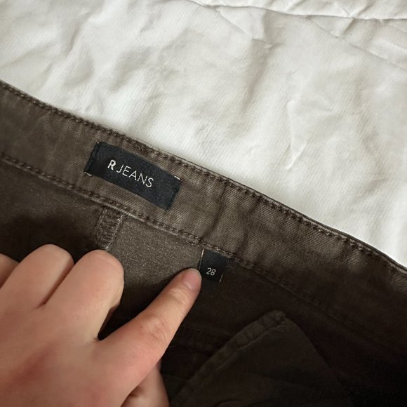 R JEANS - Green High Rise Skinny Jeans - Cargo Pants - Size 28 (8 US) - Picture 5 of 8
